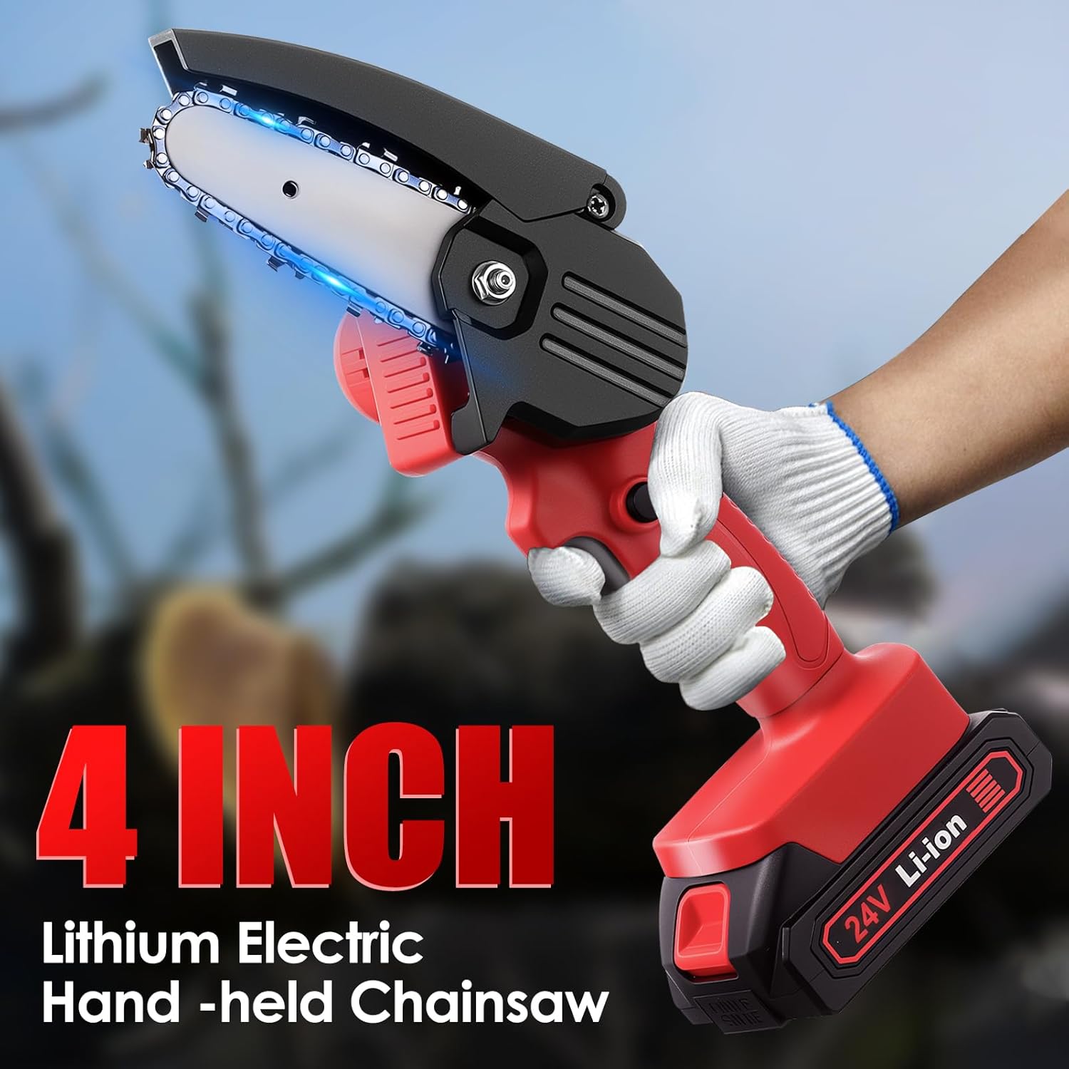 Wood Ranger SwiftCut 4-inch Mini Chainsaw